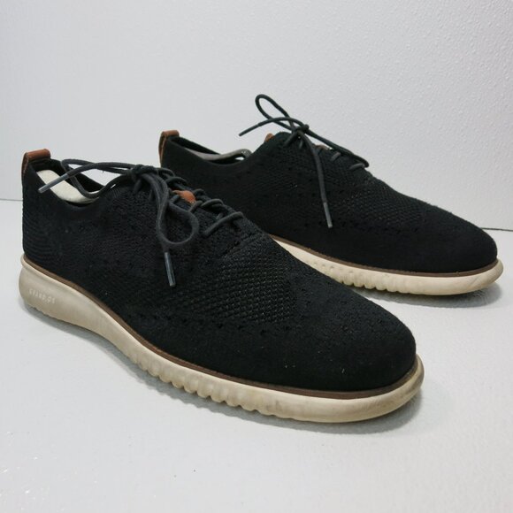 Cole Haan 2.ZERØ GRAND Laser Wingtip Oxfords Fabric Casual Footwear Sz 10.5 M - Picture 2 of 7